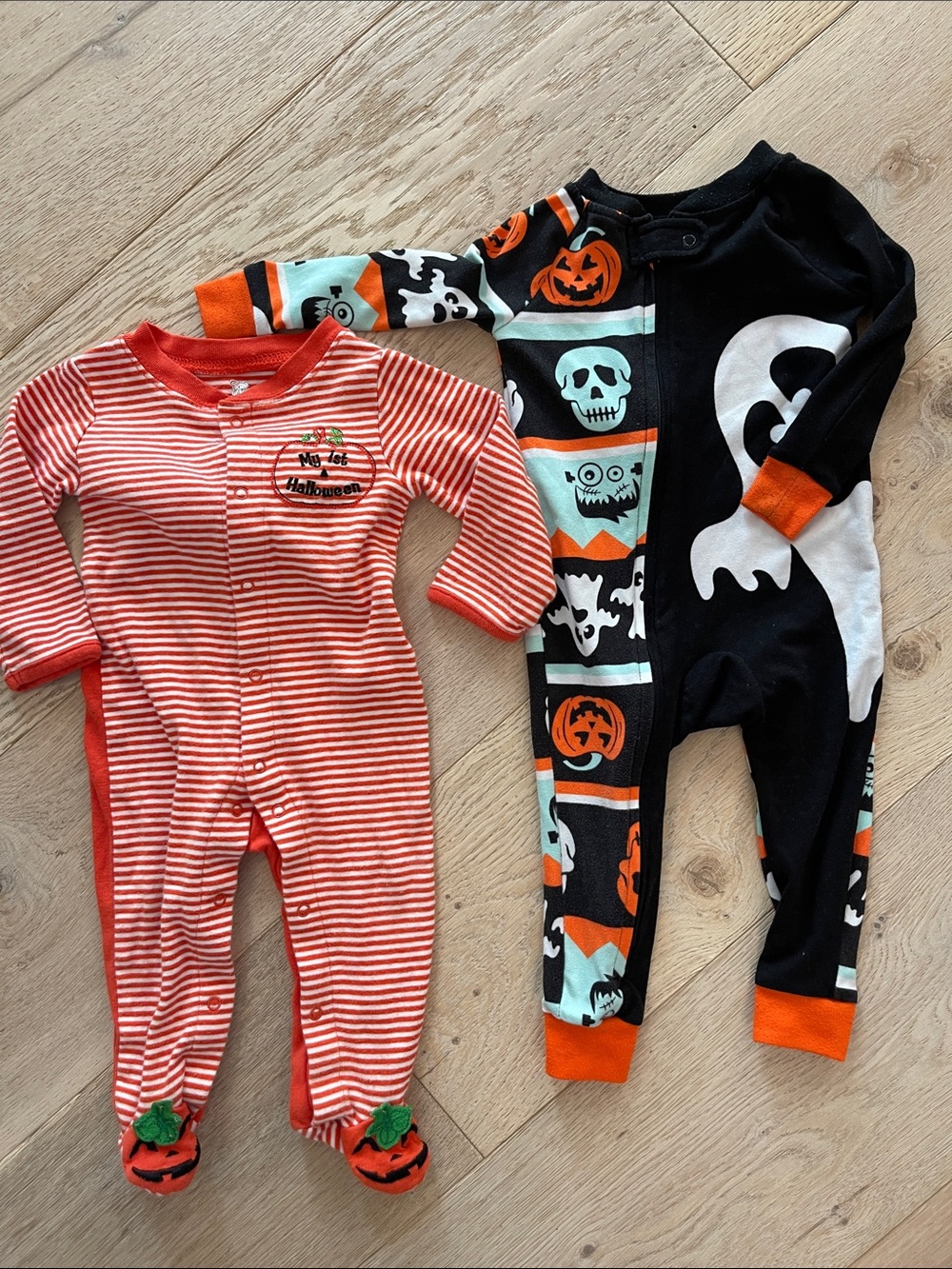 Halloween Baby One-Piece Sleepwear - Orange/Black